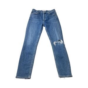 Agolde Womens 28 Blue Nico High Rise Slim Button Fly Medium Wash Jeans